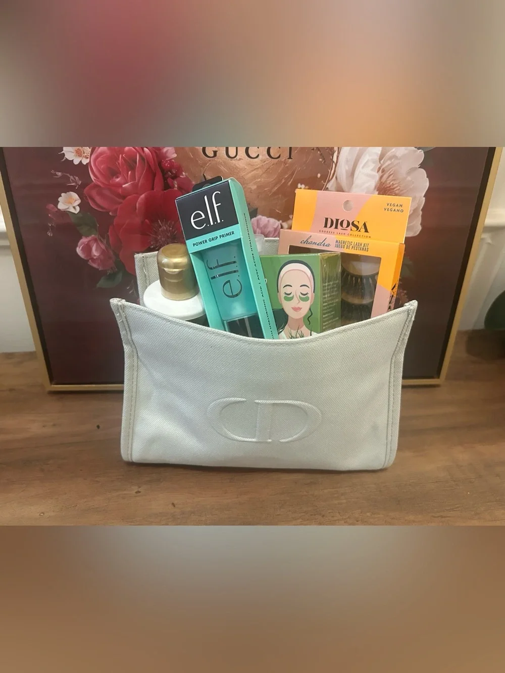 Dior Cosmetic Pouch with Beauty & Glow Bundle